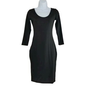 Vestidos Little Black Dress Small Long Sleeve Form Fitting Stretch Bodycon New